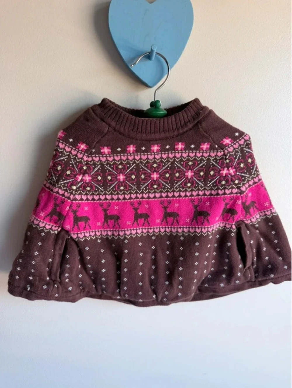 Vintage 2005 Gymboree Tyrolean Lure My Fair Lady Knit Poncho 6-12M